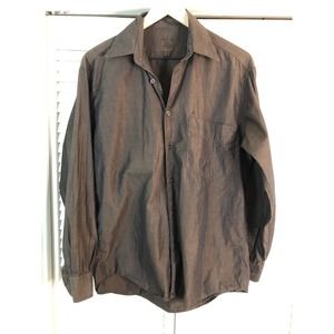 Phill Green Brown Long Sleeve Button Up Italy Size 38